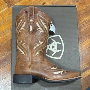 Ariat Brown Heeled Boots with Western Stitching